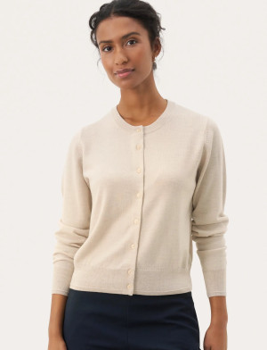 Part Two Noelanipw Cardigan - Cream - XXL