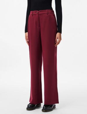Pieces Pckamil Hw Wide Pant Noos Bc - Burgundy - M x 32