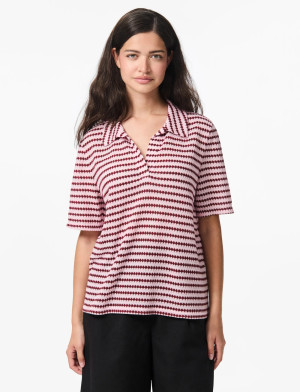 Pieces Pcjeya Ss V-Neck Loose Polo D2D Jrs - Multi/patterned - XL Multi/patterned XL