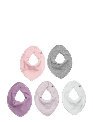 Pippi Bandana Bib - Solid  (5-Pack)   ONE SIZE Pink ONE SIZE