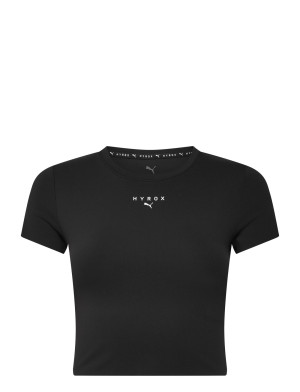 W Puma X Hyrox Shapeluxe Ss Crop Tee   XS Black XS