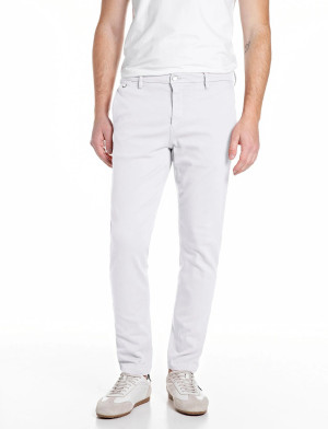 Replay Benni Trousers Regular Hyperchino Color Xlite - White - 38 x 32