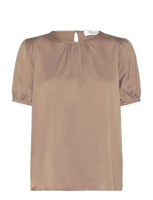 Rosemunde Rhjasmine Silk Blend Ss Blouse   34 Brown 34