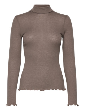 Rosemunde Rwburlington Wool Ls T-Neck T-Shirt - Brown - XS Brown XS
