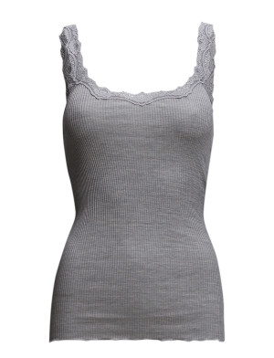 Rosemunde Rwbabette Silk Sl Deep Back Lace Top   M Grey M