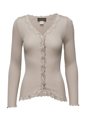 Rosemunde Rwbabette Silk Ls V-Neck Lace Cardi   XL Cream XL