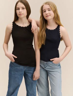 Rosemunde Kids Rkbalta Modal Sl Lace Top - Black - 152