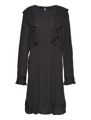 Scotch & Soda Ruffled Hem Mini Dress   S Black S