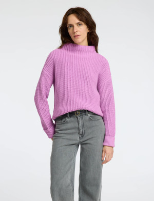 Selected Slfselma Ls Knit T-Neck - Pink - M
