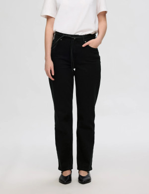 Selected Slfalice Mw Straight Black Jeans Noos - Black - 32 x 34 Black 32 x 34