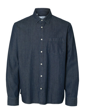 Selected Slmregclaus Carlo Denim Ls Shirt Noos   L Navy L