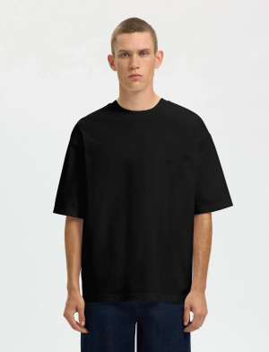Selected Slhrelaxaspen 2-Ply Ss O-Neck Noos - Black - L