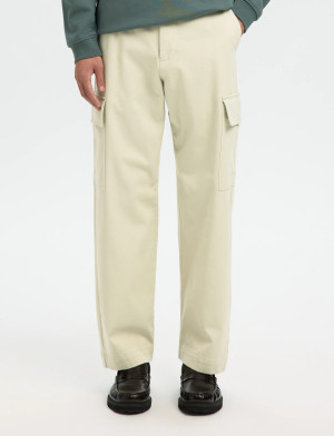 Selected Slh220-Loose Miles Comfort Cargo Pant - Cream - 34 x 34
