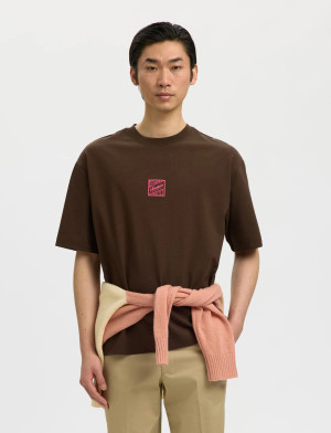 Selected Slhrelaxbrock Ss Tee Hotel Amour - Brown - XL Brown XL
