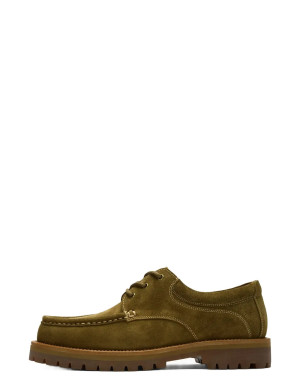 Selected Slmholger Suede Boat Shoe Noos - Khaki green - 42