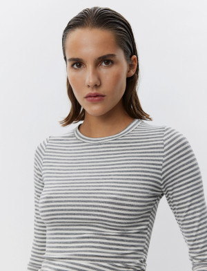 Sofie Schnoor Petriciasw Stripe T-Shirt Long Slee - Grey - XL Grey XL