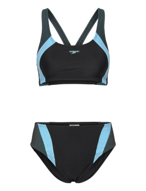 Speedo Quantum Rib Splice Two Piece   44 Black 44