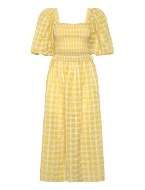 Stella Nova Delicate Checked Maxi Dress   36 Yellow 36