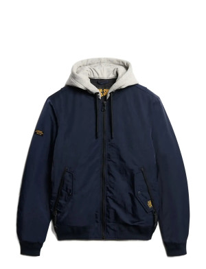 Superdry Military Hooded Ma1 Jacket   M Navy M