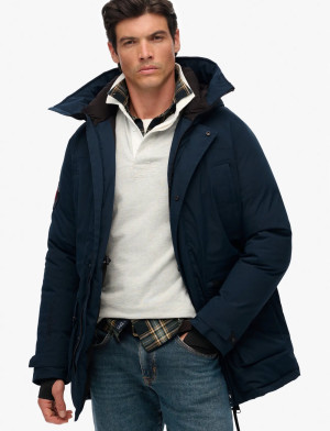 Superdry City Padded Parka Jacket - Navy - XXXL