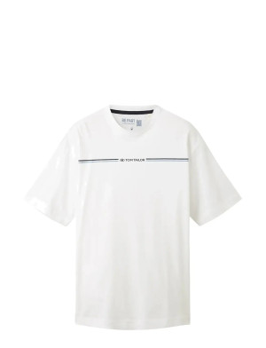 Tom Tailor Printed Crewneck T-Shirt   S White S