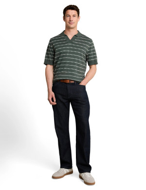 Tom Tailor Striped Knit Polo - Khaki green - M Khaki green M