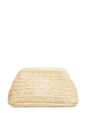 Tommy Hilfiger Th Elevated Summer Clutch Raffia   ONE SIZE Black ONE SIZE