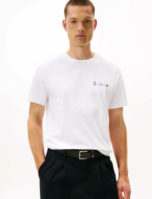 Tommy Hilfiger Small Crest Outline Tee - White - M