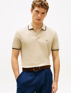 Tommy Hilfiger Pique Undercollar Reg Polo - Beige - L Beige L
