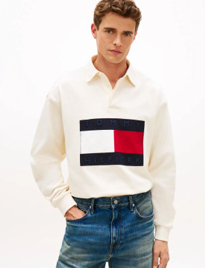Tommy Hilfiger Flag Rugby - White - XL