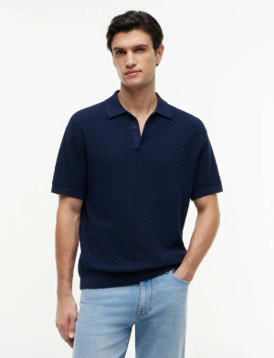 Tommy Hilfiger Gmd Structure Ss Polo - Navy - S Navy S