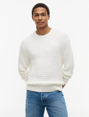Tommy Hilfiger Mock Cable Crew Neck - Cream - XXL Cream XXL