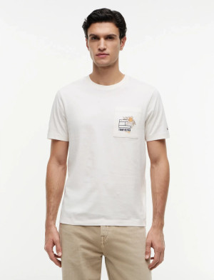 Tommy Hilfiger Summer Floral Graphic Pocket Tee - Cream - M