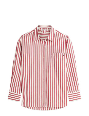 Tommy Hilfiger Ess Poplin Easy Fit Shirt   46 Red 46