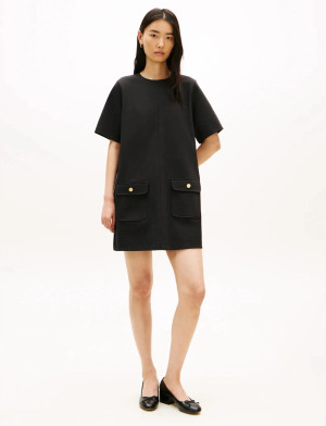Tommy Hilfiger Gold Button Shift Mini Dress - Black - XL