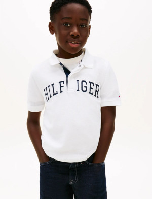 Tommy Hilfiger Hilfiger Varsity Graphic Polo Ss - White - 128