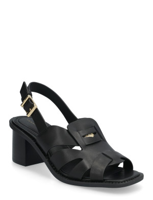 Tommy Hilfiger Cross Blocked Heel Sandal - Black - 37