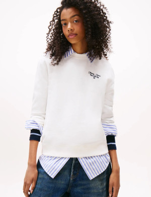 Tommy Jeans Tjw Reg Ess Logo 1 Crew Ext - White - XL