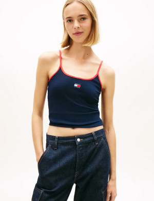 Tommy Jeans Tjw Slim Badge Strappy Top - Navy - XL