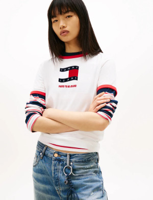 Tommy Jeans Tjw Reg Novelty Ringer Ext - White - M