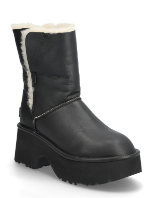 UGG W New Heights Cuff Lthr - Black - 41 Black 41