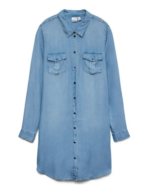 Vero Moda Vmsigga Ls Short Dress Lt Bl Ga Noos   XS Blue XS