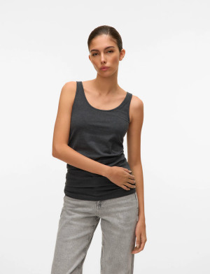 Vero Moda Vmmaxi My Soft Long Tank Top Noos - Grey - M Grey M