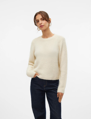 Vero Moda Vmnovah Ls O-Neck Pullover Ga Noos - Beige - XS Beige XS