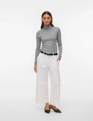 Vero Moda Awvana Mw Wide Ankle Pant Noos - White - XL White XL
