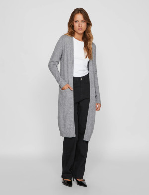 Vila Viril Long L/S  Knit Cardigan - Noos - Grey - L