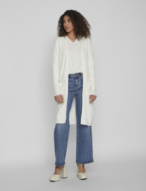 Vila Viril Long L/S  Knit Cardigan - Noos - White - L