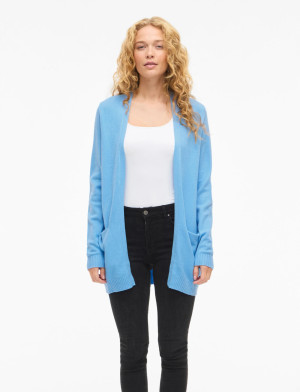 Vila Viril Open L/S Knit Cardigan - Noos - Blue - XXL
