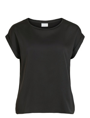 Vila Viellette S/S Satin Top - Noos   44 Black 44
