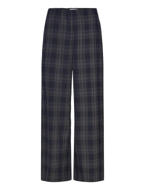 Vila Visina Hw Wide Check Pants   44 Navy 44